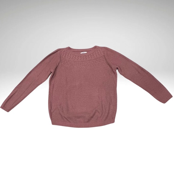 Croft Barrow Mixed Knit Pullover Sweater Crew Neck Dusty Rose Mauve Womens Med - Picture 5 of 9